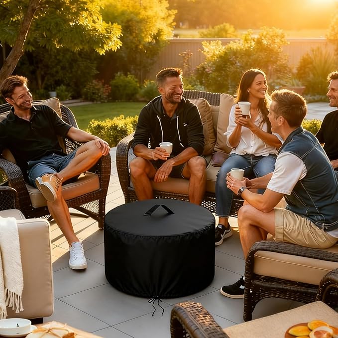 Propane Fire Pit Covers for EcoNook 22 inch Portable Propane Fire Pits, Waterproof Firebowl Covers Outdoor Firepit Cover-22" D x 18" H