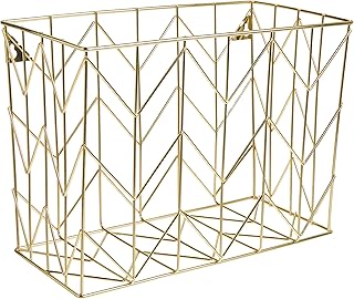 U Brands Desktop Hanging File Organizer, Gold Wire Metal Letter Size File Holder, Steel Wire Document & Folder Organizer for Office Desk, Home, Classroom
