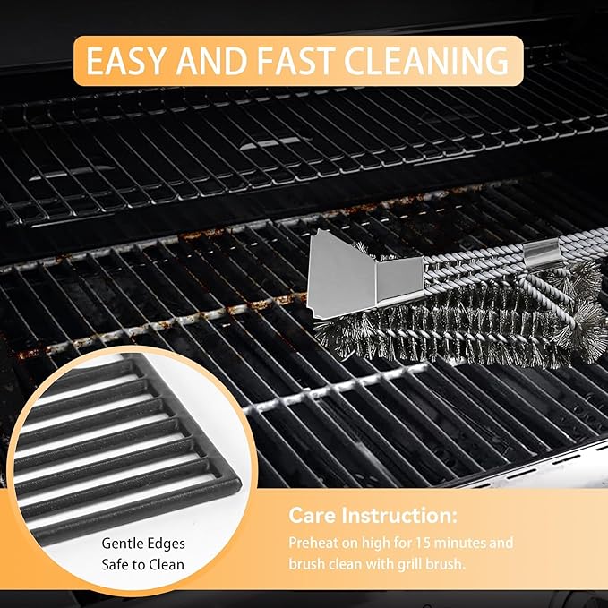 Spirit E210 7637 17.5" Grill Grates for Weber Spirit I & II 200 Series E210 E215 E220 S210 S215 S220, 2 Burner Grill Parts 64815 67022, Cooking Grates for Weber Spirit 2 Grill Replacement Parts