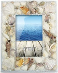 Puzzled CoTa Global Ocean Beach 4x6 Frame - Distressed Wood Seashell Photo Frame for Summer Vacation Memory, Handmade Beach Sand Nautical Picture Frame For Tabletop Decor - 9.4 Inches
