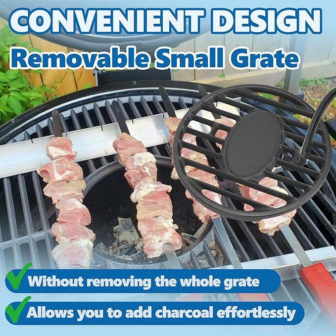 SafBbcue 19.5" Round Grill Grate for Akorn Kamado Ceramic Grills, Charcoal Grate for Pit Boss K24 Louisiana Grills K24, Grates for Char-Griller 16620 Grill Replacement Parts Kamado Acorn Accessories