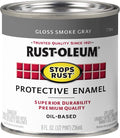 Rust-Oleum 7786730 Stops Rust Brush On Paint, Half Pint, Gloss Smoke Gray