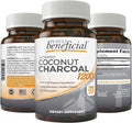 PURELY beneficial Activated Coconut Charcoal 1200mg, 180 Capsules - Pills for Digestive System, Bloating, Vegan (1bottle)