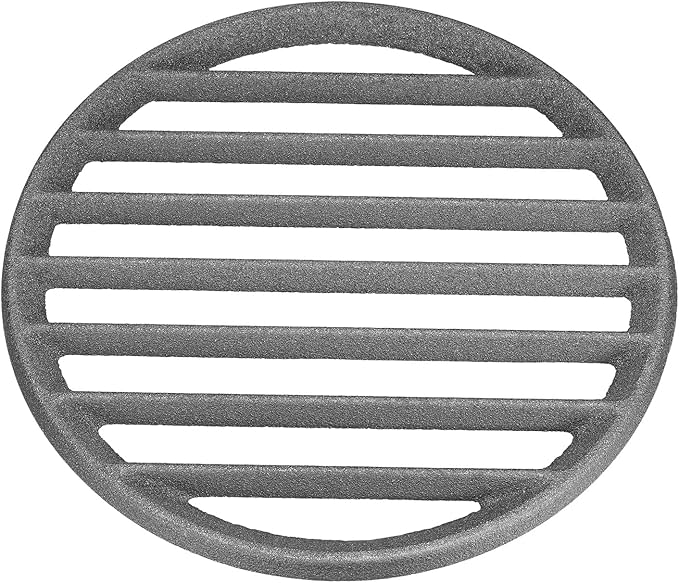 PATIKIL Cast Iron Fire Grate, 10.2" Round BBQ Grill Grate Replacement High Heat Charcoal Plate Fire Bottom Grate Grilling Accessories 6 Slots for Grilling Barbecue