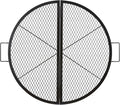 VEVOR X-Marks Fire Pit Grill Grate, Foldable Round Cooking Grate, Heavy Duty Steel Campfire BBQ Grill Grid with Handle and Support X Wire, Portable Camping Cookware for Outside Party, 36 Inch Black