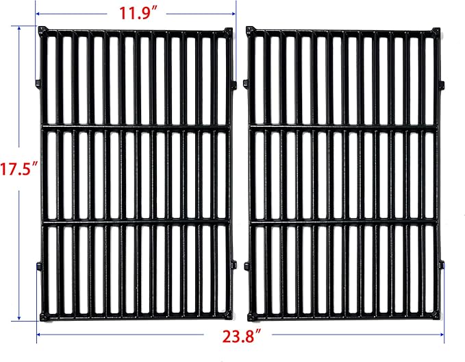 Direct Store DC130 17.5" 7638 2pk Cast Iron Cooking Grill Grates Replacement for Weber Spirit 300, 310, 320 Series, Spirit 700, Genesis Silver B/C, Genesis Gold B/C, Genesis Platinum B/C Gas Grills