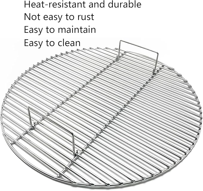 24" Round Grates for BGE, Big Green Egg XL, Weber Summit E6 S6 Kamado Joe Pro Joe Big Joe I, II III Smokers 24" Charcoal Grill and Firering, Outdoor BBQ, Fire Pit Camping, Picnics Cooking Grid