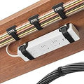 Cable Management Under Desk, 【All Power Strip Compatible】 Enhanced Grip Cord Organizer for Large Cable Bundle, Reusable Wire Clips Hider with Tight and Lock Design, Home Office Essentials,8 Pair
