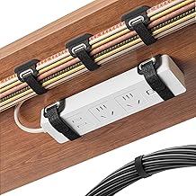 Cable Management Under Desk, 【All Power Strip Compatible】 Enhanced Grip Cord Organizer for Large Cable Bundle, Reusable Wire Clips Hider with Tight and Lock Design, Home Office Essentials,8 Pair