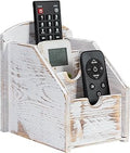 3 Slot Rustic Wooden Remote Control Frame Media Organizer, Office Supply Storage Rack,Pen storage box