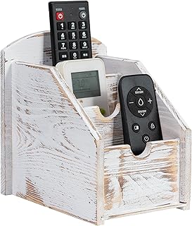 3 Slot Rustic Wooden Remote Control Frame Media Organizer, Office Supply Storage Rack,Pen storage box