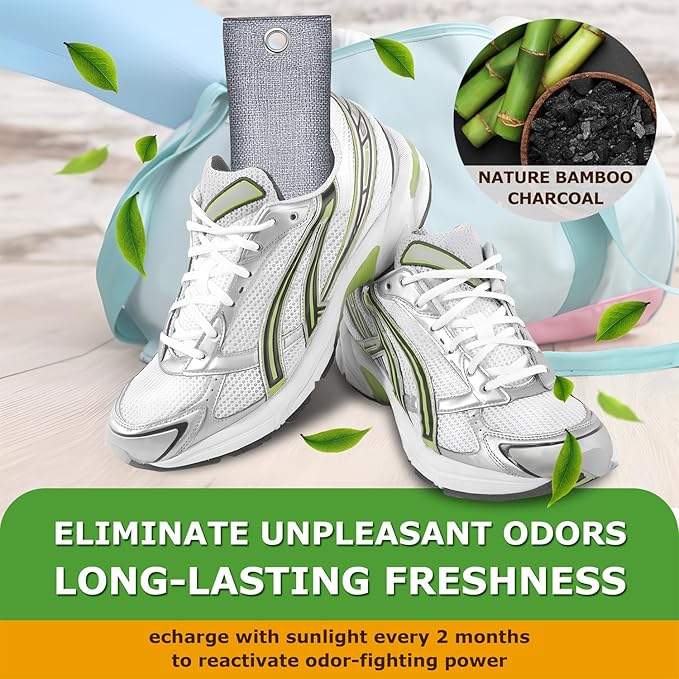 Activated Charcoal Odor Absorber for Strong Odor, Basement, Cars, Closets, Smoke, Home. 6 Pack Bamboo Charcoal Air Purifying Bags Deodorizer Odor Eliminator for Shoes