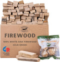 Superior Trading Oak Mini Fire Wood w/Fire Starter Pods, Winter Fireplace Starter, Wood Stove, USDA Cert 4-5” Kiln Dried Firewood, USA Made, 10-11 lbs in Plastic Storage Box