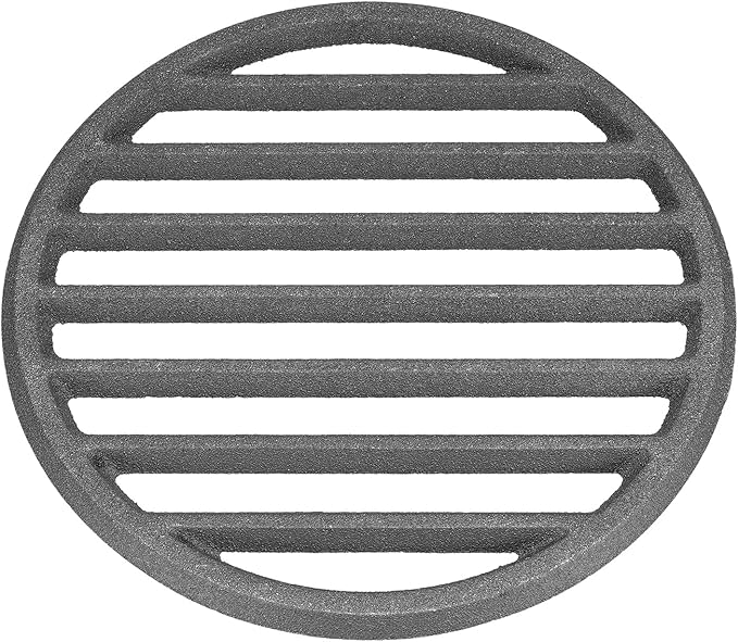 PATIKIL Cast Iron Fire Grate, 9" Round BBQ Grill Grate Replacement High Heat Charcoal Plate Fire Bottom Grate Grilling Accessories 6 Slots for Grilling Barbecue