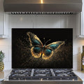 Evgosm Tempered Glass Backsplash for Kitchen， Stove Splashback, Butterfly Glass Backsplash, Used for Kitchen Wall Protection and Decoration, Easy to Install and Clean. (30x20'')