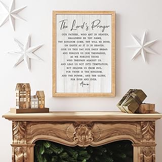 The Lord’s Player Rustic Bible Verse Framed Wall Art, 11''×16'' Narrow Positive Religious Christian Saying Sign for God Jesus Christ Prayer, Vintage Holy Inspirational Catholic Scripture Decor