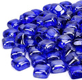 Mr. Fireglass 1 inch Fire Glass Cubes for Fireplace Fire Pit and Landscaping, 10 lb High Luster Cobalt Blue