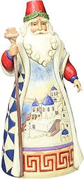 Enesco Jim Shore Heartwood Creek 7 inch Stone Resin Greek Santa Figurine, Multicolor
