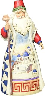 Enesco Jim Shore Heartwood Creek 7 inch Stone Resin Greek Santa Figurine, Multicolor