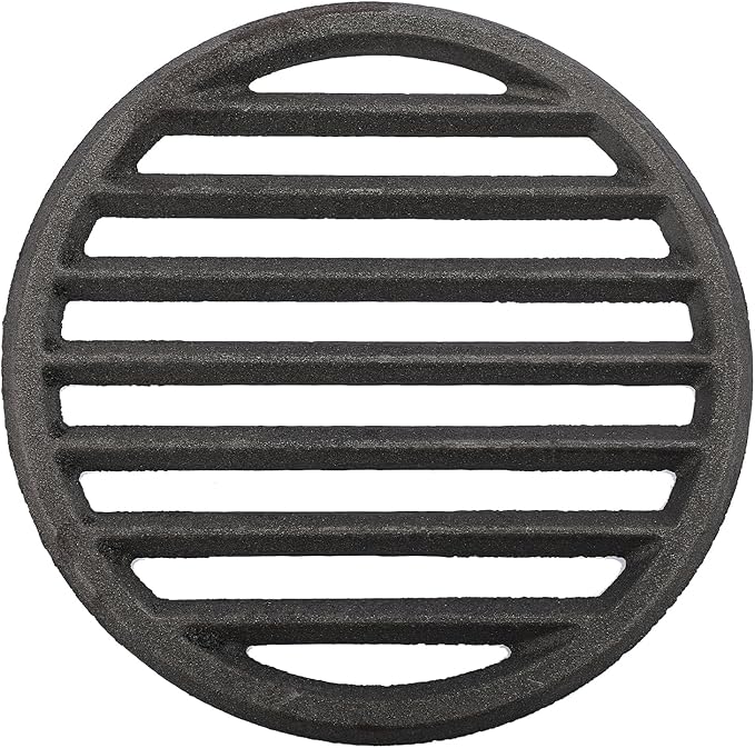 Cast Iron Bottom Fire Grate - 9 Inch Round BBQ Grill Grate Replacement, High Heat Charcoal Plate Bottom Grate Grill Parts, Fireplace Grate for Fire Pit Project BBQ Accessories Parts