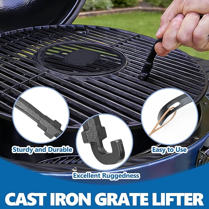 SafBbcue 19.5" Round Grill Grate for Akorn Kamado Ceramic Grills, Charcoal Grate for Pit Boss K24 Louisiana Grills K24, Grates for Char-Griller 16620 Grill Replacement Parts Kamado Acorn Accessories