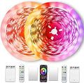 Led Strip Lights, 2x16.4Ft (32.8Ft),Two Sets of Strip Light with 4 AA Battery Box/USB RGB LED Light, Remote and APP Control for TV Backlight, Bedroom, Camping,Kitchen Under Counter