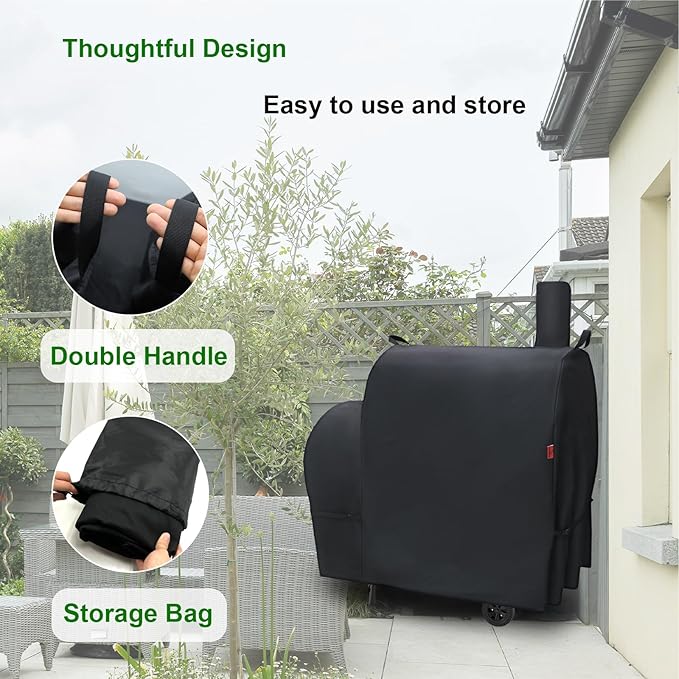 Outdoor Grill Cover for Royal Gourmet CC1830FC 28-Inch Barrel Charcoal Grill, Waterproof 600D Heavy Duty BBQ Grill Cover, Cover Geny Charcoal Grill Covers Fit Royal Gourmet CC Series Grills.