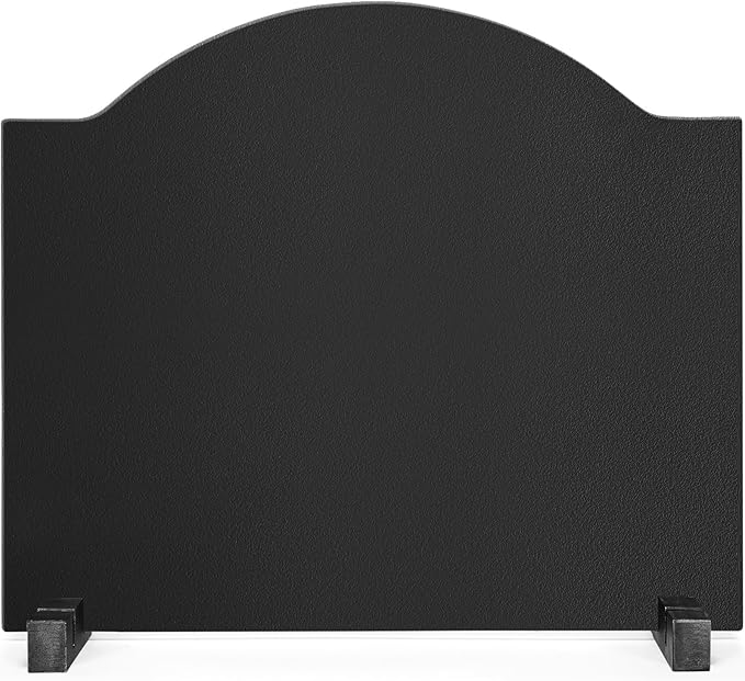 INNO STAGE 20" Fireplace Back Plates - Iron Fireback with Feet, Fireplace Wall Protection, Fireplace Heat Reflect, Black