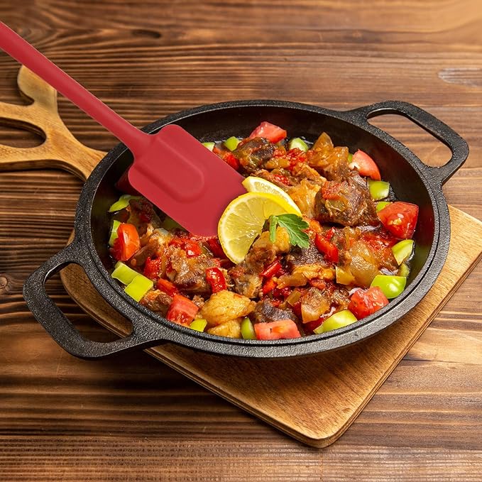 Mrs. Anderson’s Baking Silicone Spatula, Flexible And Nonstick, One-Piece Design, Red, For Mixing, Folding, Scraping, Baking, And Cooking