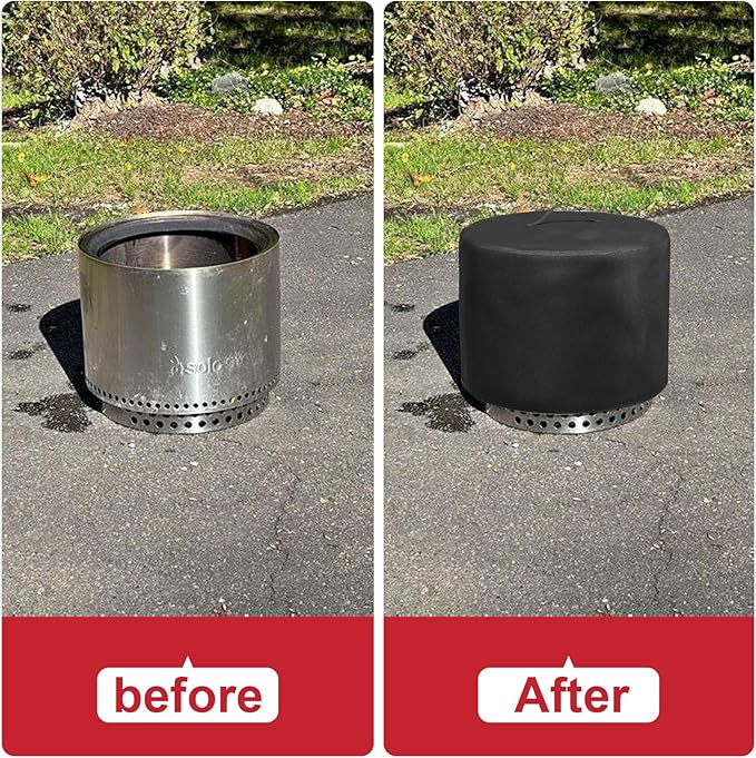 Fire Pit Cover for Solo Stove Bonfire 2.0, 19.5 Inch Fire Pit Round Cover for Solo Stove Bonfire, Waterproof 600D Heavy Duty Cover Accessories
