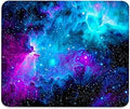 Blue and Purple Nebula Anti-Slip Gaming & Office Mouse Pad with Stitched Edges 9.5 x 7.9 Inch, Cosmic Space Galaxy Durable Smooth Surface Desk Mat