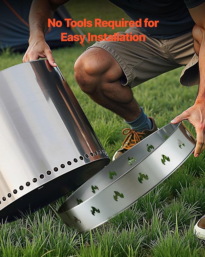 VEVOR Fire Pit Stand for Solo Stove Bonfire,27 Inch Smokeless Fire Pit Ring,Stainless Steel Fireplace Stove Ranger Support Frame Accessory, Portable Outdoor Camping Holder Tools for Fireplace