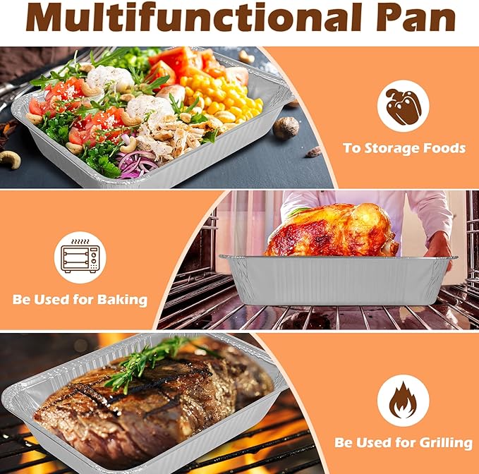 Foil Drip Pans for Ninja OG951/OG850 Woodfire Outdoor Grill Pro XL, Grease Tray Liners Compatible with Ninja OG800 and OG900 Series Woodfire Outdoor Smoker & Grill Accessories, 20 Pack