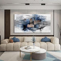 Mofutinpo Black and Blue Abstract Wall Art: Large, Modern Canvas Wall Art for Living Room, Bedroom, Office Decorations - Blue, Grey, Black and White Wall Decor Paintings & Pictures 20×40