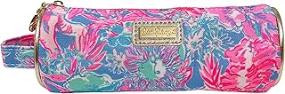 Lilly Pulitzer Pink Pencil Pouch Holder, Cute Travel Bag/Case with Carrying Handle and Zip Close, Viva La Lilly