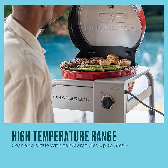 Charbroil Bistro Pro Tabletop Electric Grill, Red - 25302150