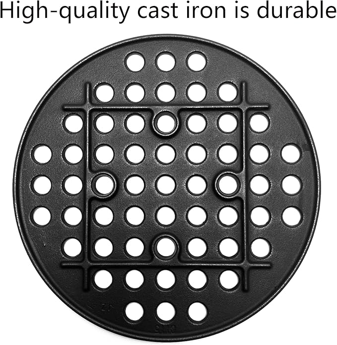 11.75" Cast Iron Round Fire Grate, High Heat Charcoal Plate Fire Bottom Grate Replacement Parts for Kamado Joe Big Joe I II III 24" Charcoal Grill