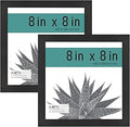 MCS Gallery Essential Picture Frames, Photo Gallery Wall Frame Set, Black Woodgrain, 8 x 8 Inch, 2-Pack