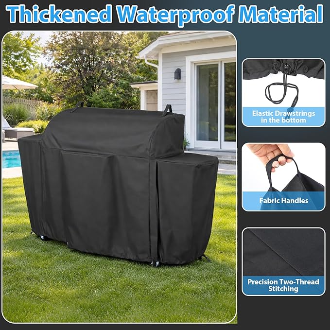 Pellet Grill Cover for Camp Chef Woodwind Pro WiFi 36, Heavy-Duty 600D Waterproof Outdoor Grill Cover, Fade-Resistant Oxford Fabric, Upgraded Full-Length Camp Chef 36 Pellet Grill Accessories