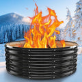 48 Inch Large Outdoor Fire Pit Ring,17" Taller, Heavy Duty High Heat Resistant Wood Burning Firepit for Outside,Galvanized Steel Outdoor Fireplace & Fire Pits Bowl for Backyard Bonfire, Patio,Camping