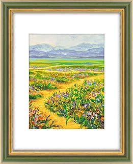 Golden State Art,11x14 Ornate Picture Frame for 8x10 Photo with Mat or 11 x 14 Prints without Mat,Real Glass Wall Display(Color:Green Gold)