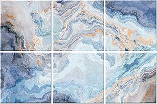 6 Pack Decorative Art Acoustic wall panels,Better Acoustic Treatment than foam, Premium Sound Absorbing and Soundproof wall panels for Recording studios and homes, 72"x48" inch—Flowing Colors