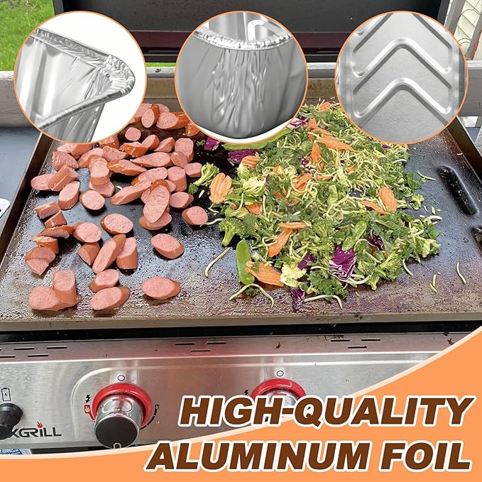 Drip Pan Liners Replacement Part for Nexgrill Daytona 720-1115 720-1057 720-1116 720-1058 Griddle Accessories, Aluminum Grease Tray for Nexgrill Daytona 36 in./30 in. Grill Parts, 15 PC Drip Cup Liner
