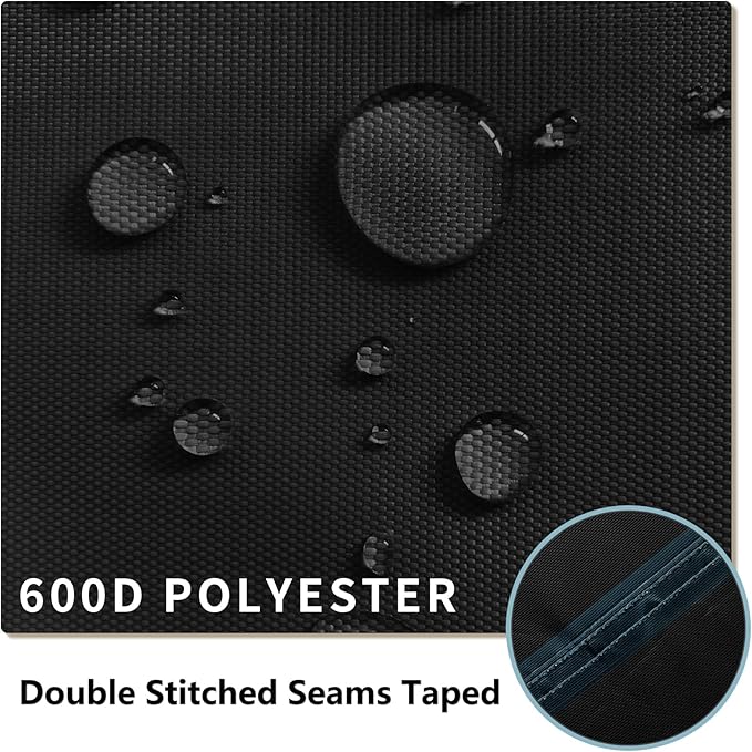 Fire Pit Cover Round 32 inch,Waterproof 600D Heavy Duty Patio Fire Pit Cover,Outdoor Round Gas Fire Pit/Table Cover,32” Dia X 16”H,Black