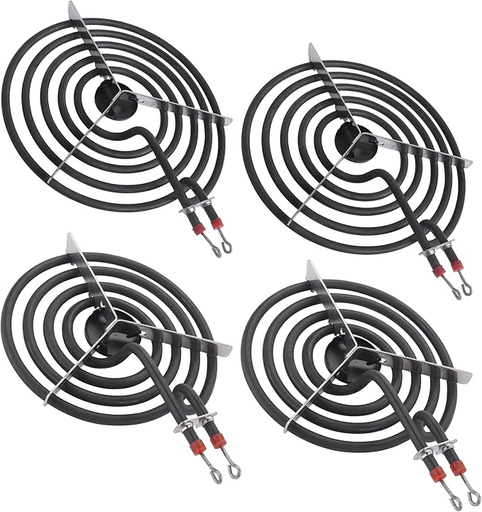 2026 Upgraded MP22YA Electric Range Burner Element 2 pcs MP15YA 6" and 2 pcs MP21YA 8" 4 Pack Unit Set Stove Burners Replacement for Whirlp00l Hard-wick Ken-more Ma-tag Electric Range Stove by Romalon