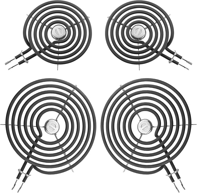 WB30M1 WB30M2 Electric Stove Burners Replacement Fit for G-E Stove Burner Replacement Kit-Fit for G-E Hot-point Stove Top Element Burner-2 WB30M1(6") & 2 WB30M2(8") Stove Burner Kit by AMI PARTS