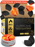 84 pcs of Hookah Charcoal Designed Specially for HMD - Premium Hookah Coals Hurricane 3 Pieces Coal Element fits All HMD – 1.2 KG (2.6 lbs) – Premium Quality 100% Natural NOT Quick Light Hookah Coals