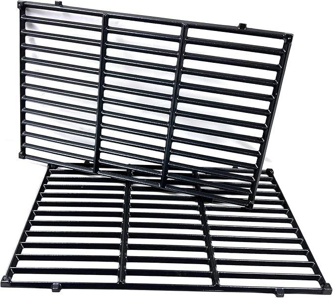 Direct Store DC132 19.5” x 12.9" Grill Grates Replacement for Weber 7524, 7528, Genesis 300 E/S 310 320 330 EP310 EP320 EP330 Gas Grill (2007-2016 ONLY), Set of 2 Cast Iron Cooking Grid Grates