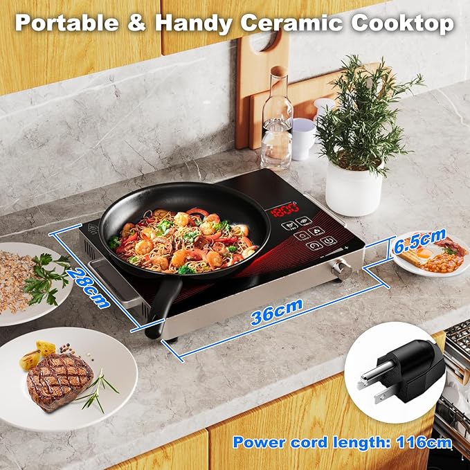 1800W Portable Infrared Cooktop Single Burner Electric Stove Ceramic Glass Electric Hot Plate Cooktop electric burners for cooking stove cocina electrical eléctrica para cocinar eléctrica