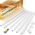 Delamu Cord Hider, Cord Covers for Wires on Wall, One-Cord Cable Hider, Self-Adhesive Wire Hiders Wire Covers for TV Cords on Wall, Easy Mount Cable Cover Management Kit, 6X W0.59 H0.4in, White